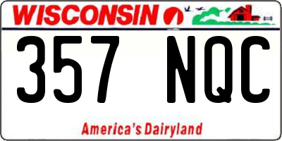 WI license plate 357NQC