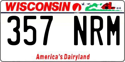 WI license plate 357NRM