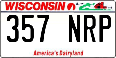 WI license plate 357NRP