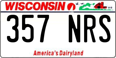 WI license plate 357NRS