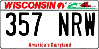 WI license plate 357NRW