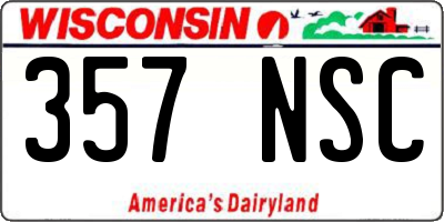 WI license plate 357NSC