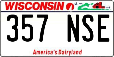 WI license plate 357NSE