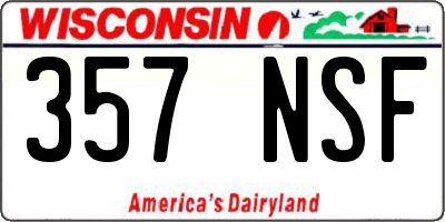 WI license plate 357NSF