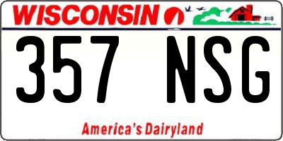 WI license plate 357NSG