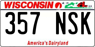 WI license plate 357NSK