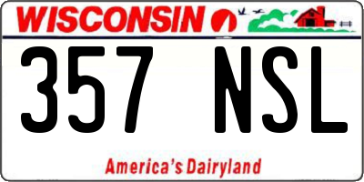 WI license plate 357NSL