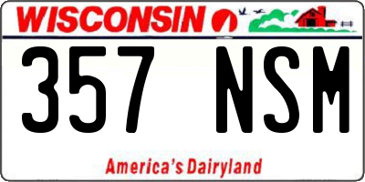 WI license plate 357NSM