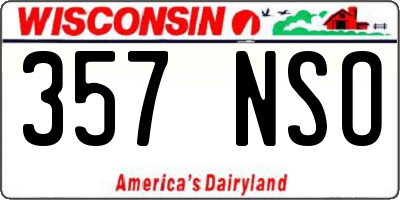 WI license plate 357NSO