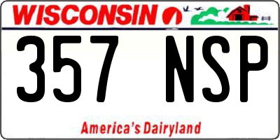 WI license plate 357NSP