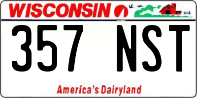 WI license plate 357NST
