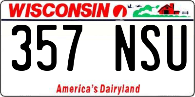 WI license plate 357NSU