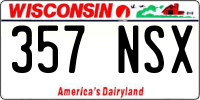 WI license plate 357NSX