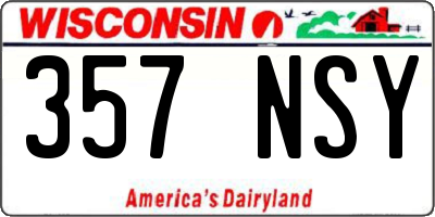 WI license plate 357NSY