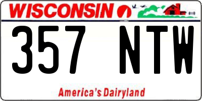 WI license plate 357NTW