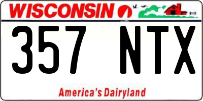 WI license plate 357NTX