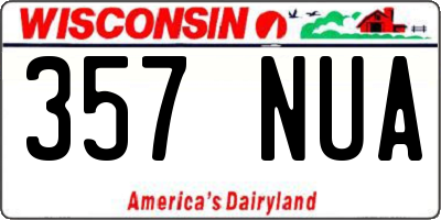 WI license plate 357NUA