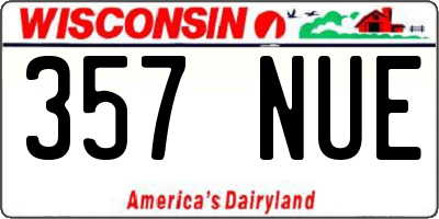 WI license plate 357NUE