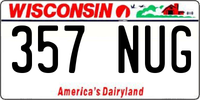 WI license plate 357NUG