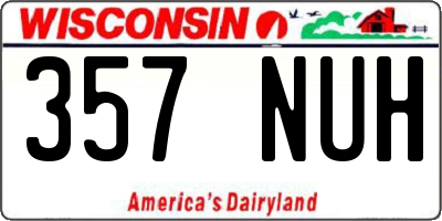 WI license plate 357NUH