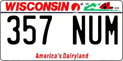 WI license plate 357NUM