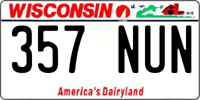 WI license plate 357NUN