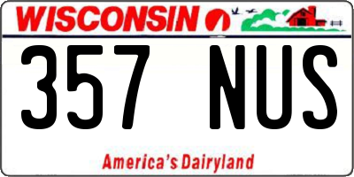 WI license plate 357NUS