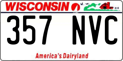 WI license plate 357NVC