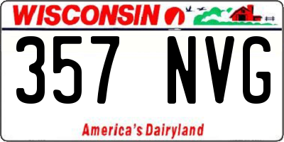 WI license plate 357NVG