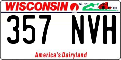 WI license plate 357NVH