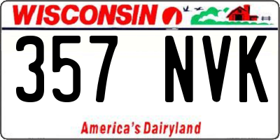 WI license plate 357NVK