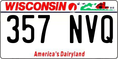 WI license plate 357NVQ