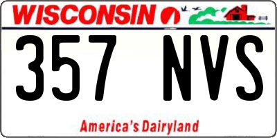 WI license plate 357NVS