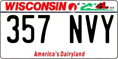 WI license plate 357NVY