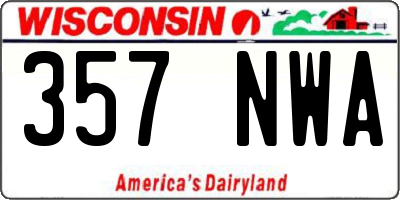 WI license plate 357NWA