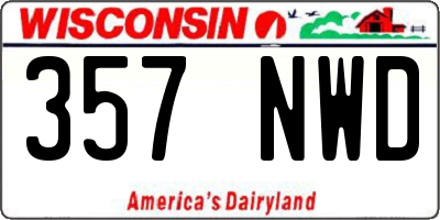 WI license plate 357NWD