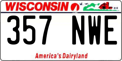 WI license plate 357NWE