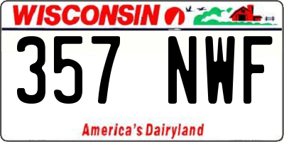 WI license plate 357NWF