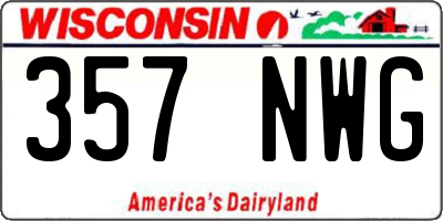 WI license plate 357NWG