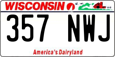 WI license plate 357NWJ