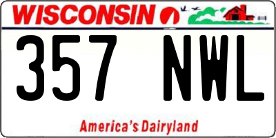 WI license plate 357NWL