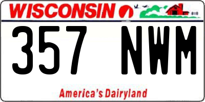 WI license plate 357NWM
