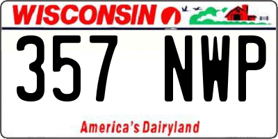 WI license plate 357NWP