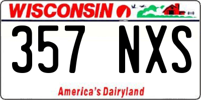 WI license plate 357NXS