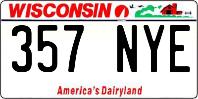 WI license plate 357NYE