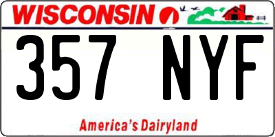WI license plate 357NYF