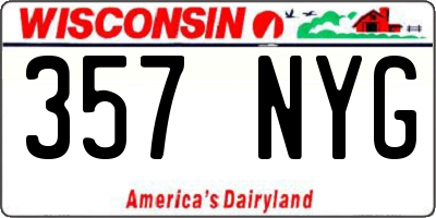 WI license plate 357NYG