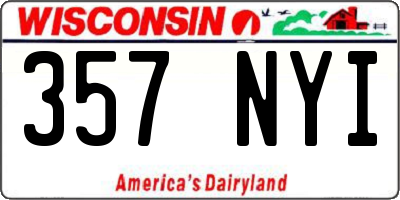 WI license plate 357NYI