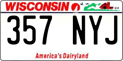WI license plate 357NYJ