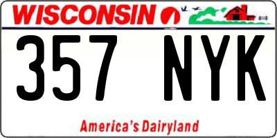 WI license plate 357NYK